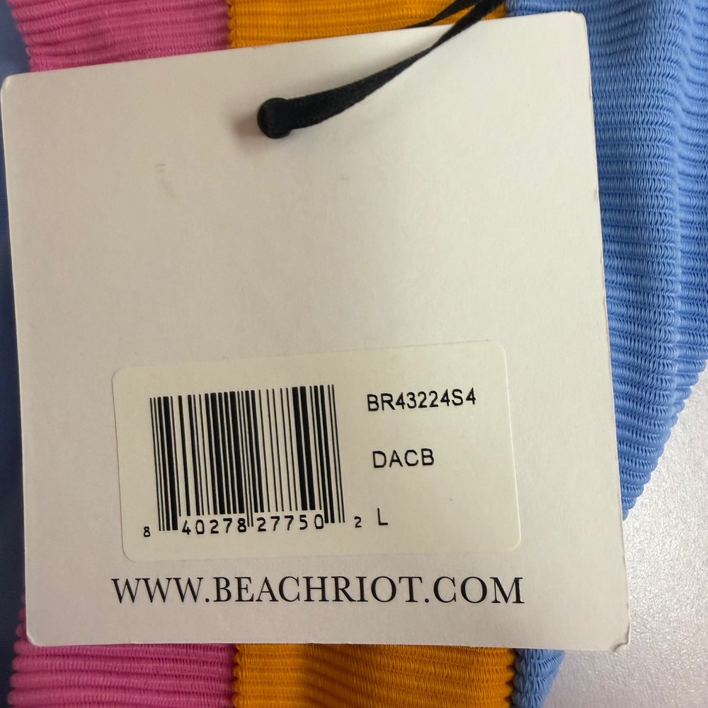 Beach‎ Riot Heidi Bikini Bottom in Daydreamer Size L NEW High Waist Ribbed - Picture 4 of 7